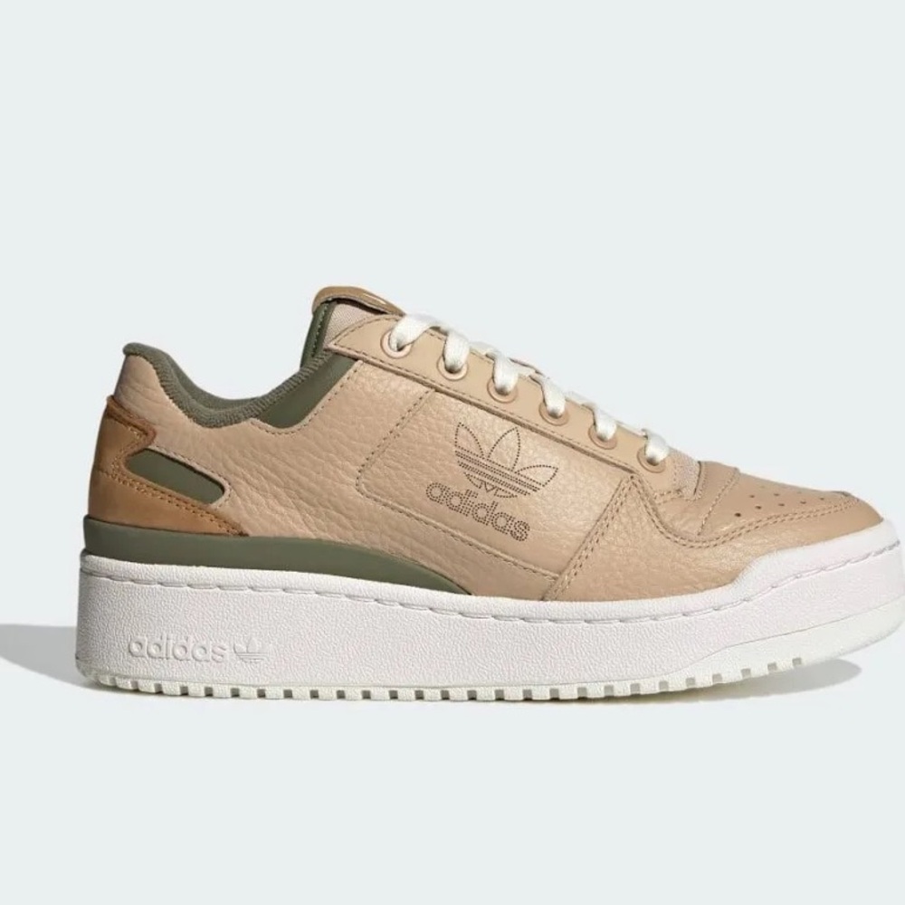 Adidas Fourm Bold Olive and Tan Leather sneaker